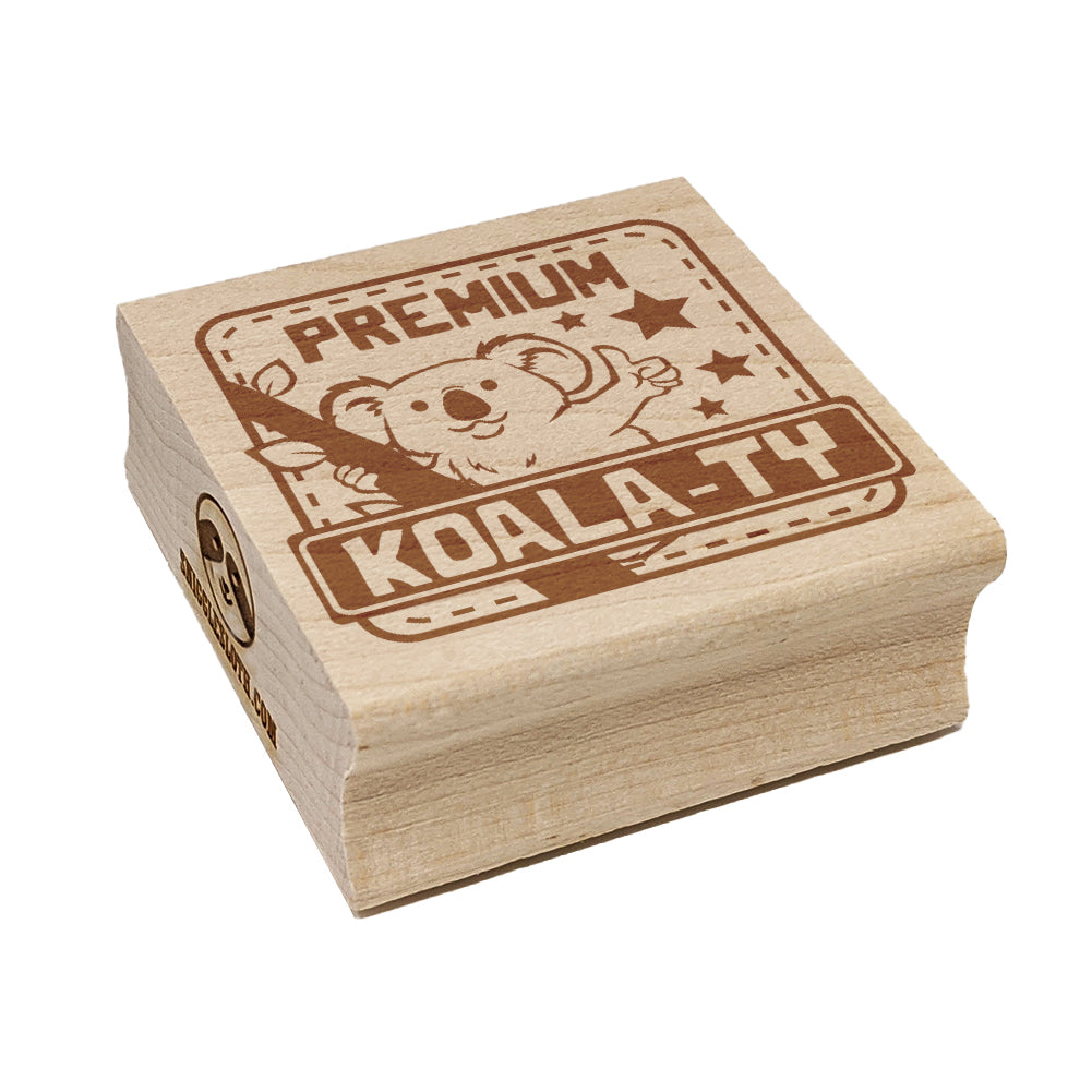 Premium Koala-ty Square Rubber Stamp for Stamping Crafting