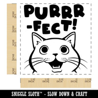 Purrrfect Perfect Cat Square Rubber Stamp for Stamping Crafting