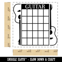 Split Acoustic Guitar Chord Chart Square Rubber Stamp for Stamping Crafting