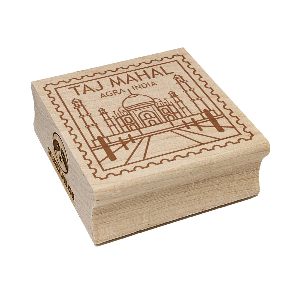 Taj Mahal Agra India Destination Travel Square Rubber Stamp for Stamping Crafting