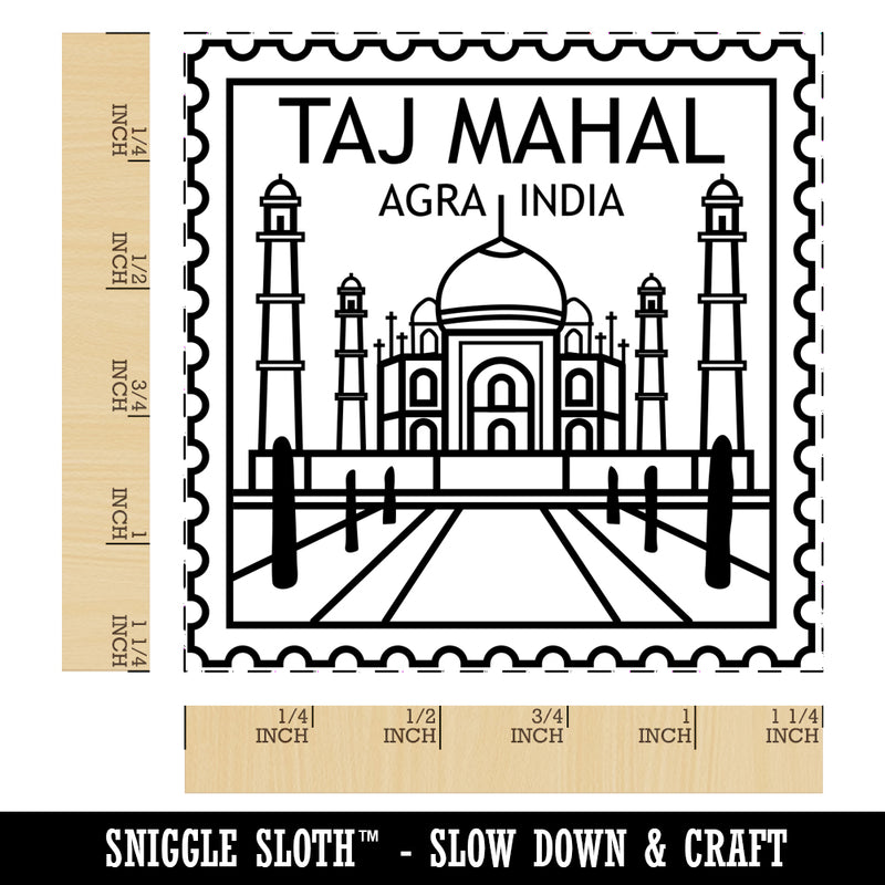 Taj Mahal Agra India Destination Travel Square Rubber Stamp for Stamping Crafting