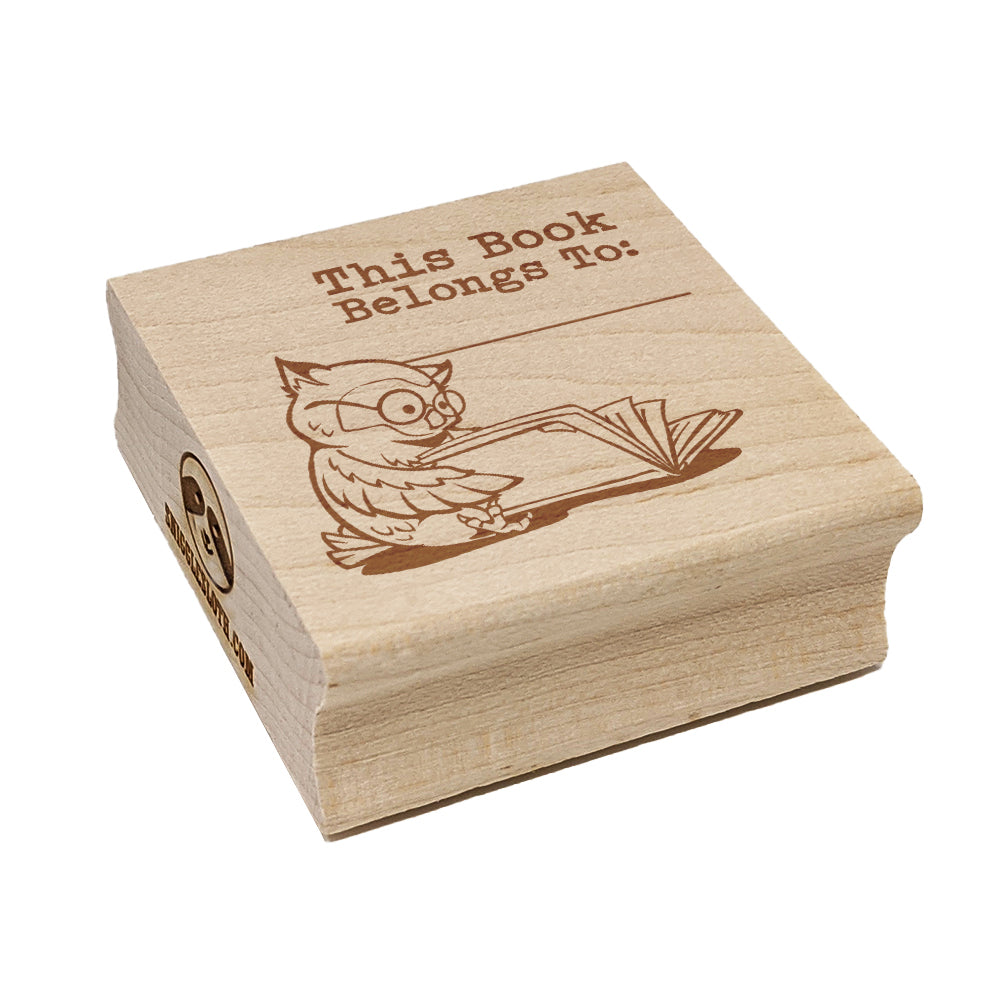 This Book Belongs to Nerdy Owl Square Rubber Stamp for Stamping Crafting