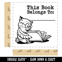 This Book Belongs to Nerdy Owl Square Rubber Stamp for Stamping Crafting