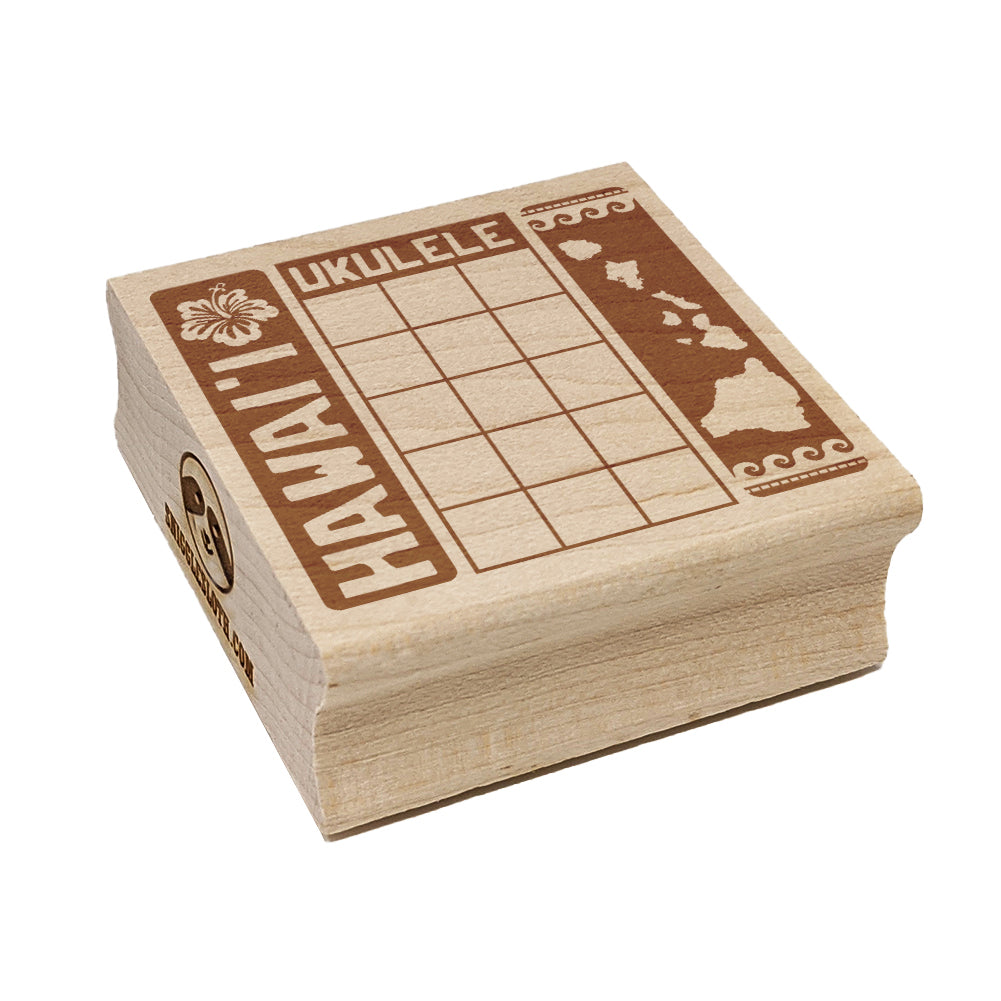 Ukulele Hawai'i Hawaii Chord Chart Square Rubber Stamp for Stamping Crafting