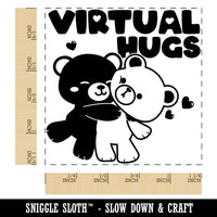 Virtual Bear Hugs Square Rubber Stamp for Stamping Crafting
