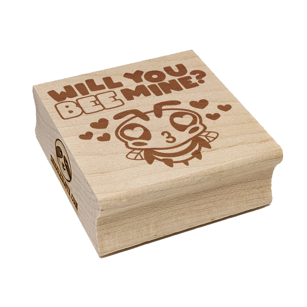 Will You Bee Mine Square Rubber Stamp for Stamping Crafting