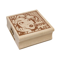Wow Vintage Comic Pop Art Square Rubber Stamp for Stamping Crafting
