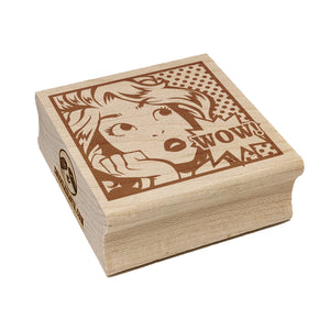 Wow Vintage Comic Pop Art Square Rubber Stamp for Stamping Crafting
