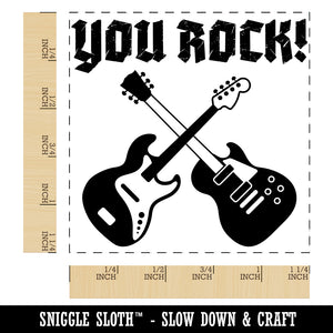 You Rock Electric Guitars Square Rubber Stamp for Stamping Crafting