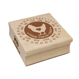 Egg Laid Expiration Date Calendar Square Rubber Stamp for Stamping Crafting