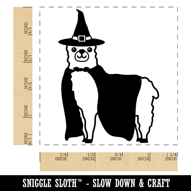 Halloween Llama Alpaca Witch Square Rubber Stamp for Stamping Crafting