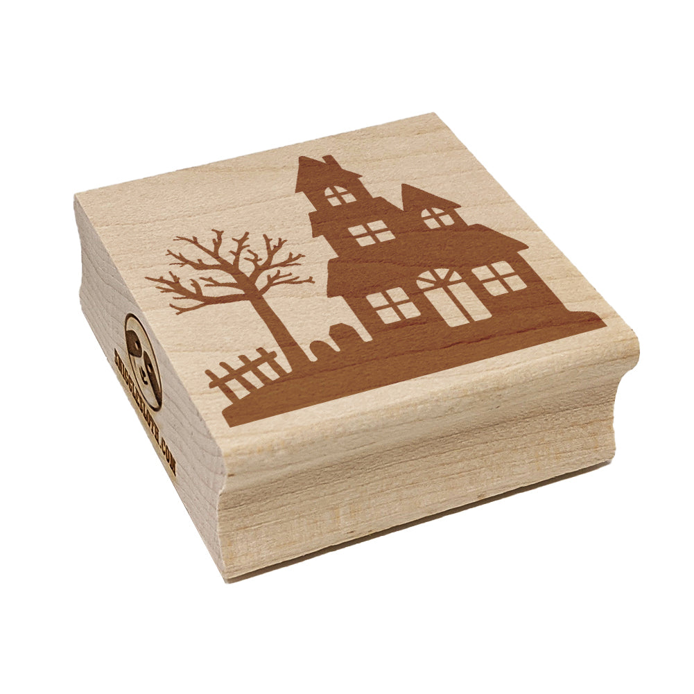 Haunted House Halloween Square Rubber Stamp for Stamping Crafting