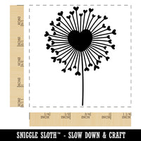 Heart Love Dandelion Square Rubber Stamp for Stamping Crafting