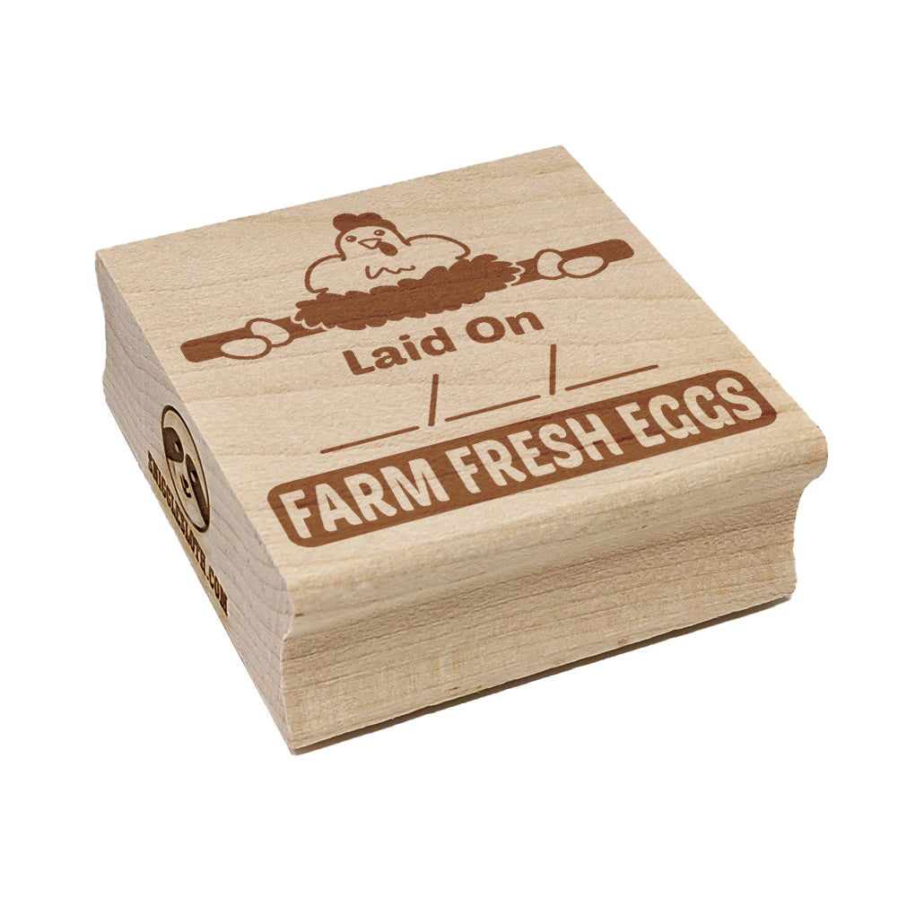 Laid On Date Farm Fresh Eggs Chicken Square Rubber Stamp for Stamping Crafting