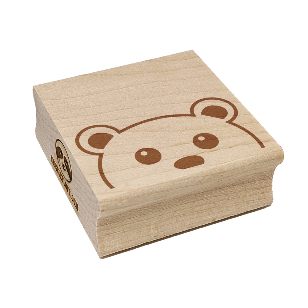 Peeking Bear Square Rubber Stamp for Stamping Crafting