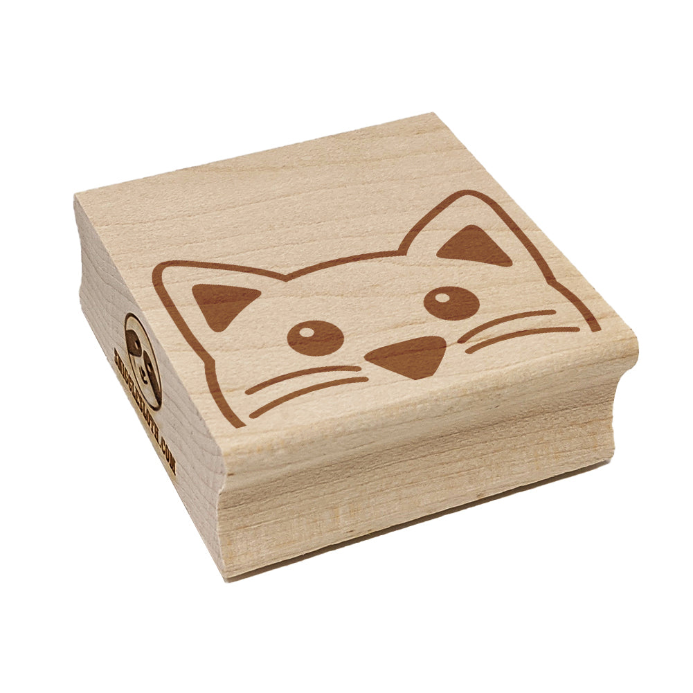 Peeking Cat Square Rubber Stamp for Stamping Crafting