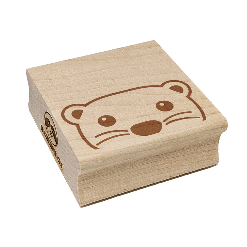 Peeking Otter Square Rubber Stamp for Stamping Crafting