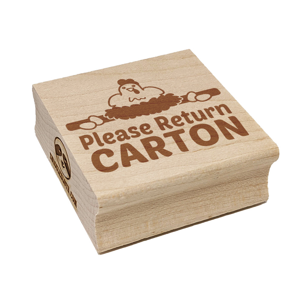 Please Return Carton Chicken Egg Square Rubber Stamp for Stamping Crafting