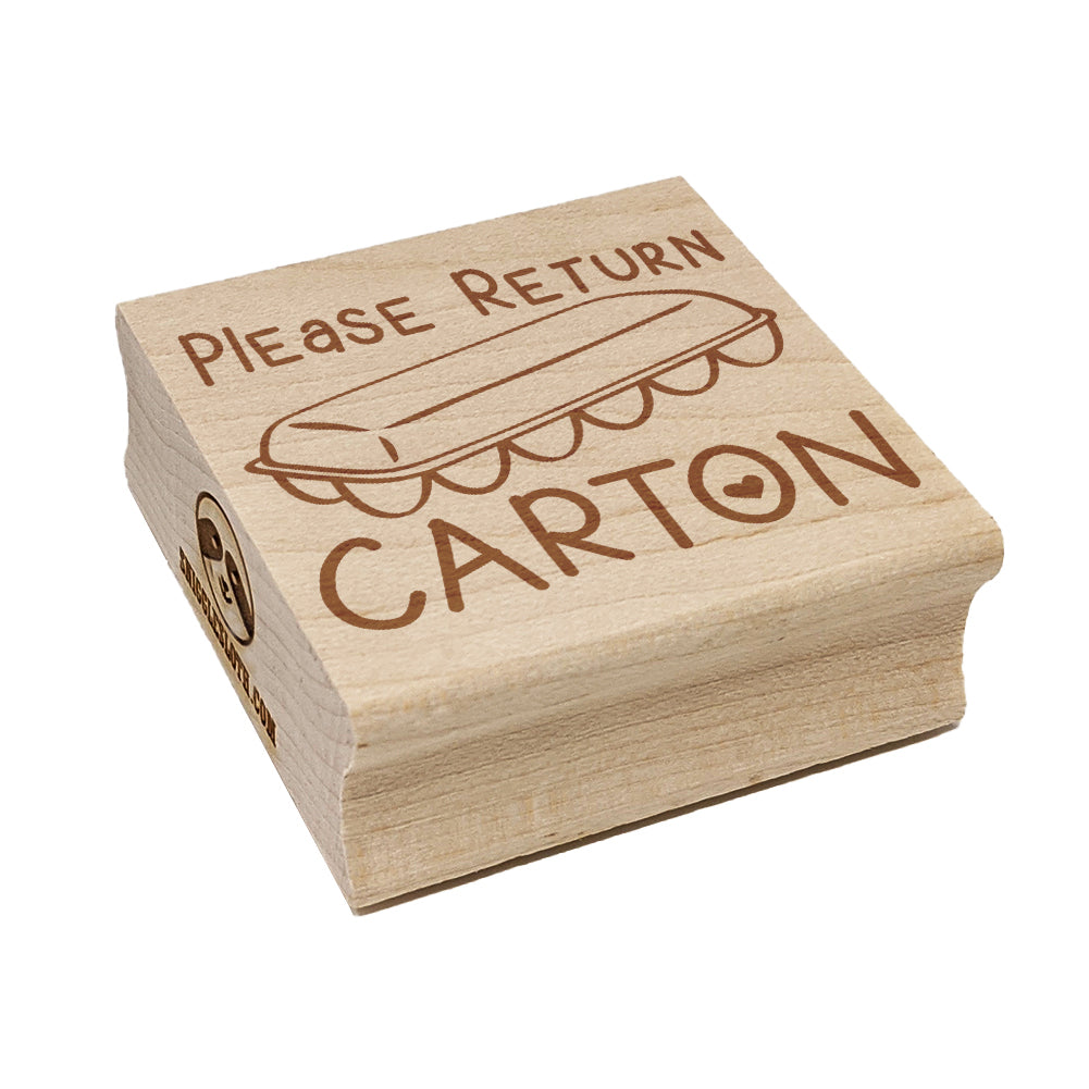 Please Return Egg Carton Heart Square Rubber Stamp for Stamping Crafting