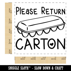 Please Return Egg Carton Heart Square Rubber Stamp for Stamping Crafting