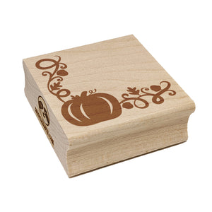 Pumpkin Fall Corner Harvest Halloween Thanksgiving Square Rubber Stamp for Stamping Crafting