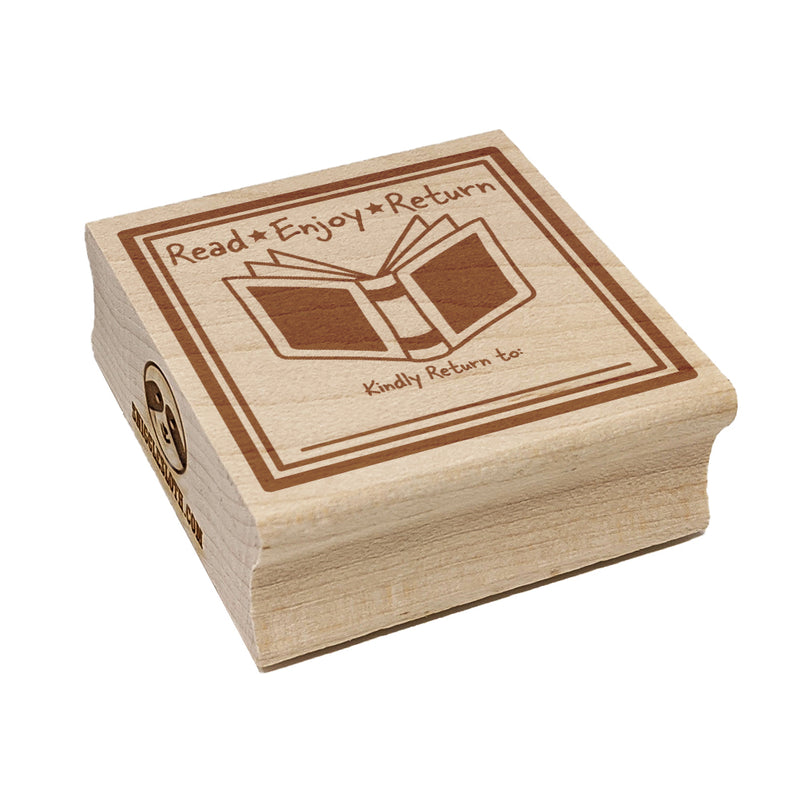 Read Enjoy Kindly Return Book Loan Square Rubber Stamp for Stamping Crafting