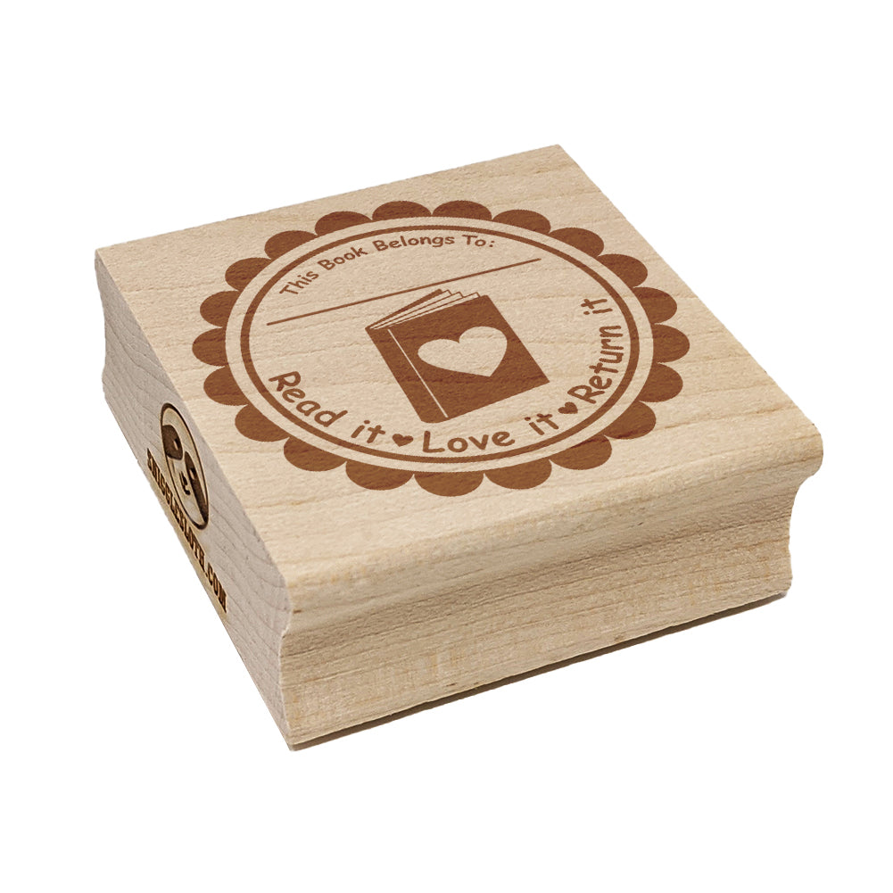 Read Love Return It This Book Belongs To Reading Square Rubber Stamp for Stamping Crafting
