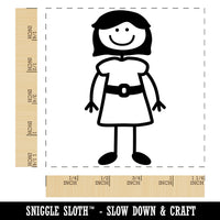 Stick Figure Woman Mom Square Rubber Stamp for Stamping Crafting