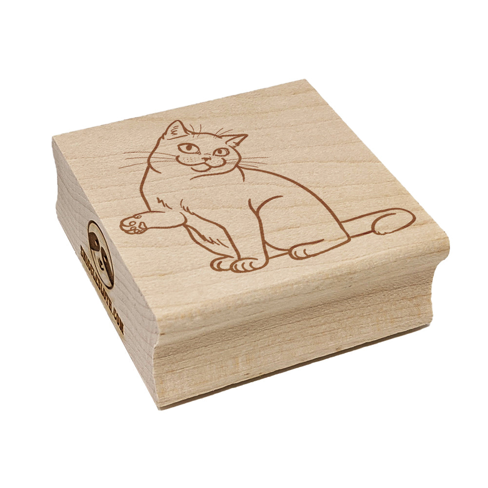 Affectionate British Shorthair Square Rubber Stamp for Stamping Crafting