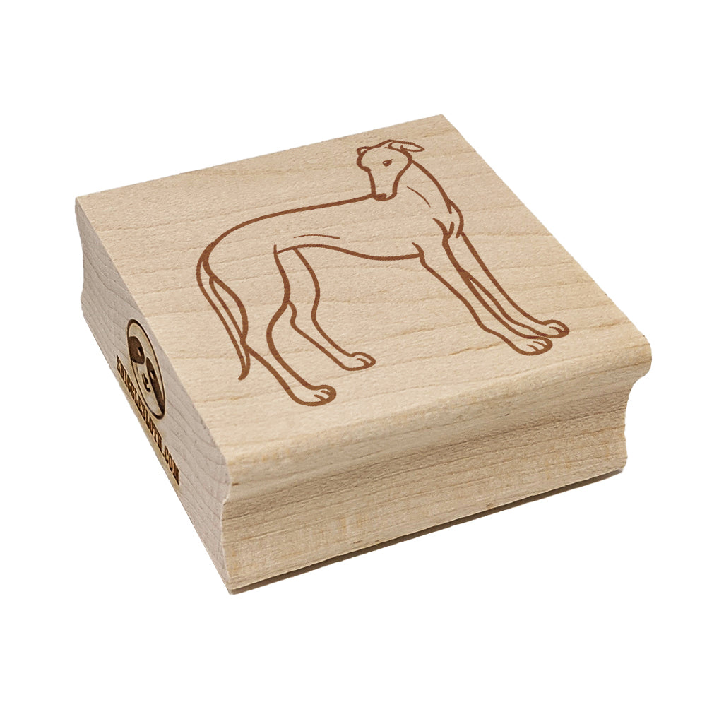 Affectionate Greyhound Pet Dog Square Rubber Stamp for Stamping Crafting