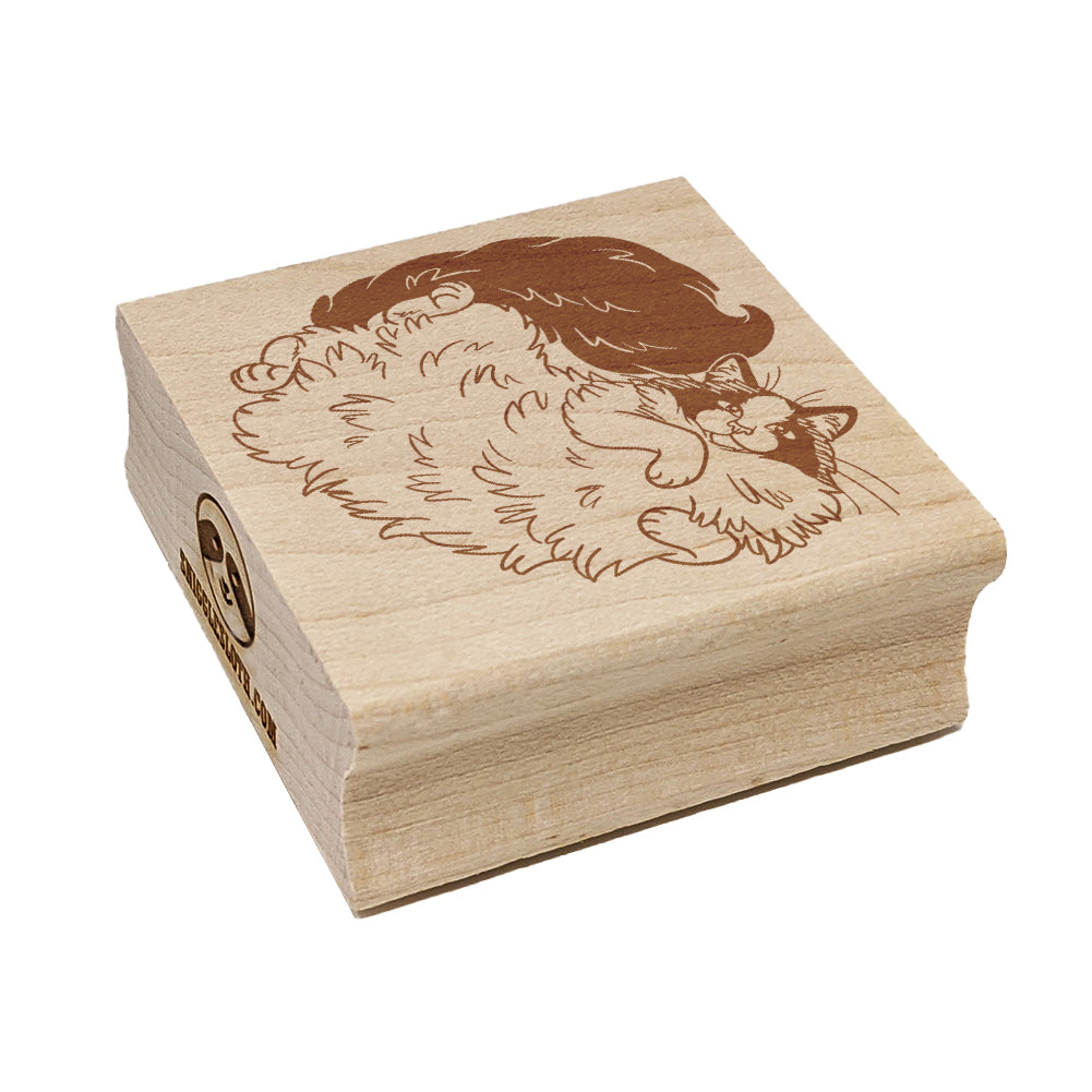 Affectionate Ragdoll Cat Square Rubber Stamp for Stamping Crafting