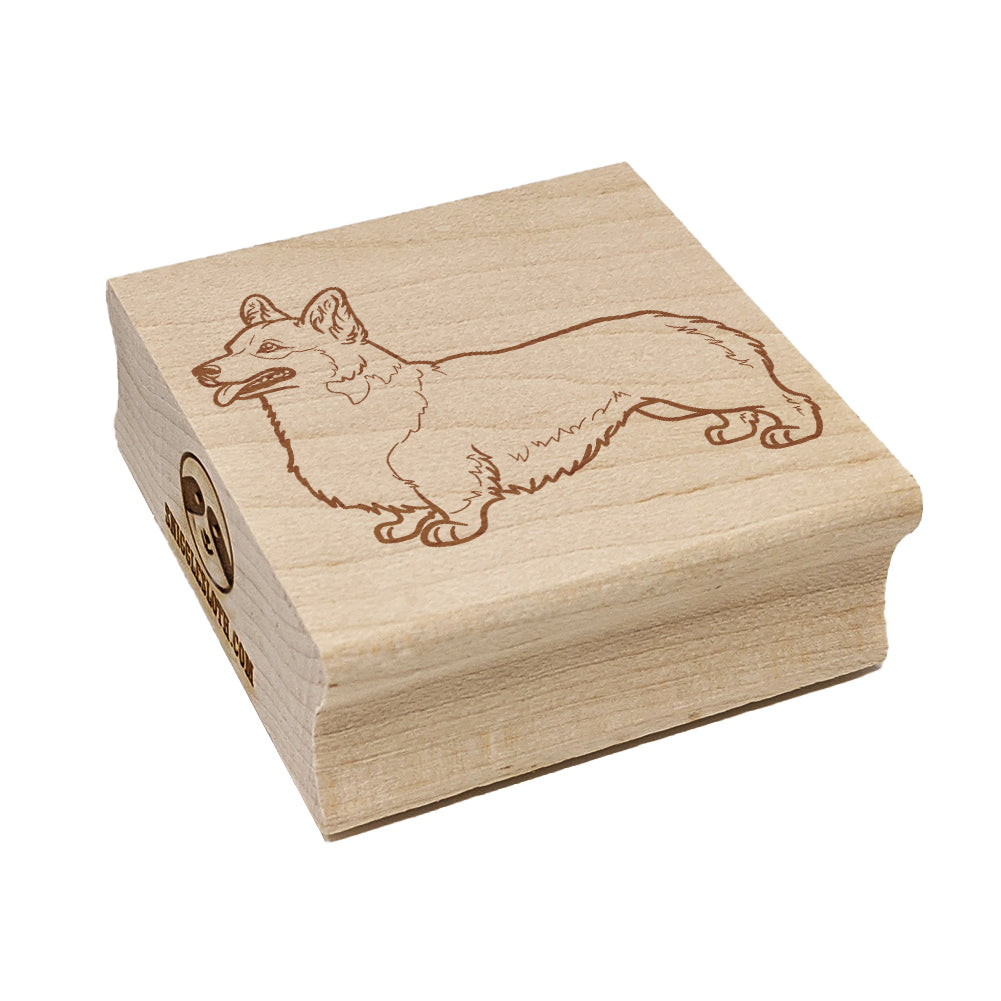 Alert Pembroke Welsh Corgi Pet Dog Square Rubber Stamp for Stamping Crafting