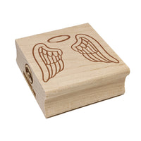 Angel Wings with Halo Square Rubber Stamp for Stamping Crafting