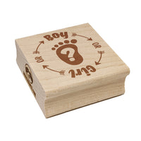 Baby Gender Reveal Boy or Girl Pregnant Square Rubber Stamp for Stamping Crafting