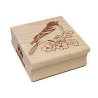 Baltimore Oriole Bird in Flowering Tree Square Rubber Stamp for Stamping Crafting