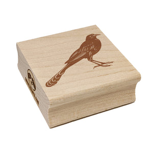 Brash Great-Tailed Grackle Black Bird Square Rubber Stamp for Stamping Crafting