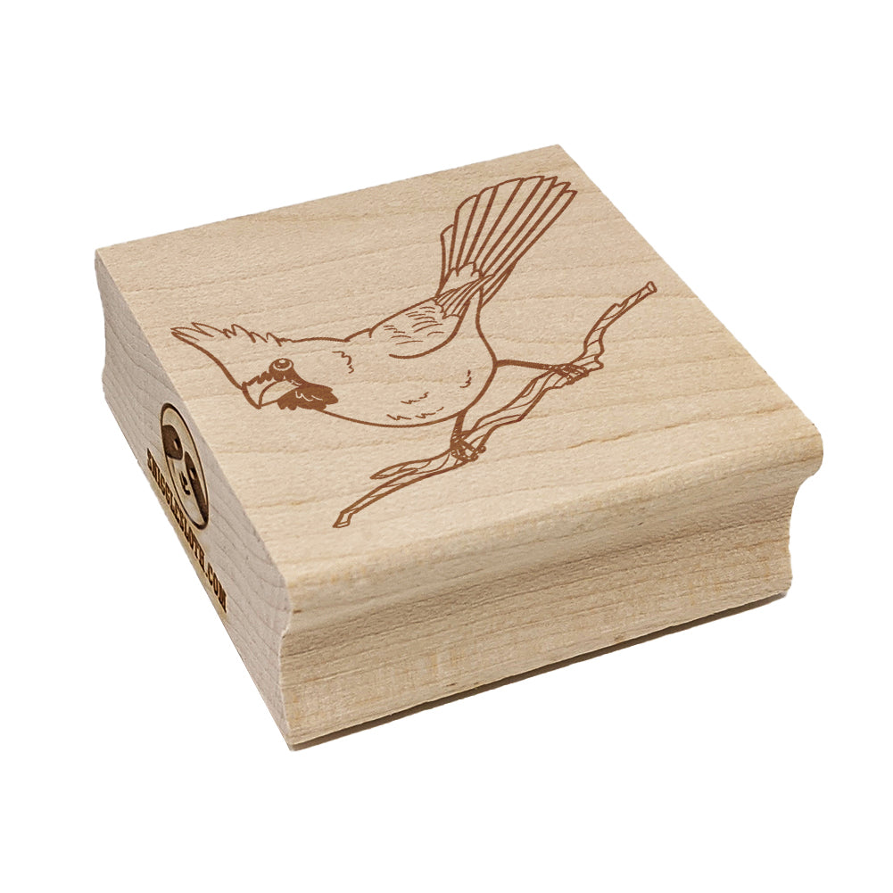 Captivating Northern Cardinal Bird Square Rubber Stamp for Stamping Crafting