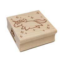 Chubby Unicorn with Stars Square Rubber Stamp for Stamping Crafting