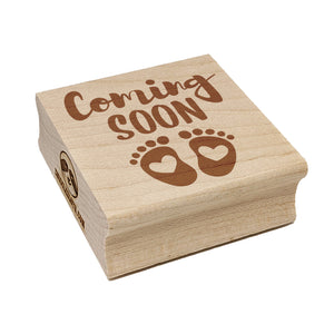 Coming Soon Baby Pregnancy Shower Square Rubber Stamp for Stamping Crafting