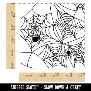 Creepy Spider Web Halloween Square Rubber Stamp for Stamping Crafting