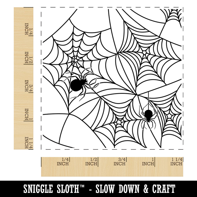 Creepy Spider Web Halloween Square Rubber Stamp for Stamping Crafting