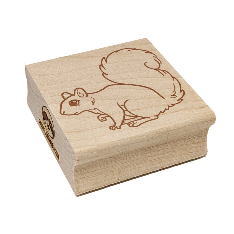 Curious Tree Squirrel Square Rubber Stamp for Stamping Crafting