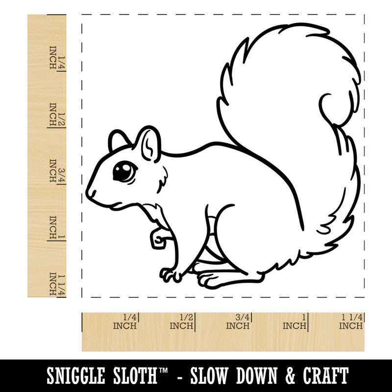 Curious Tree Squirrel Square Rubber Stamp for Stamping Crafting