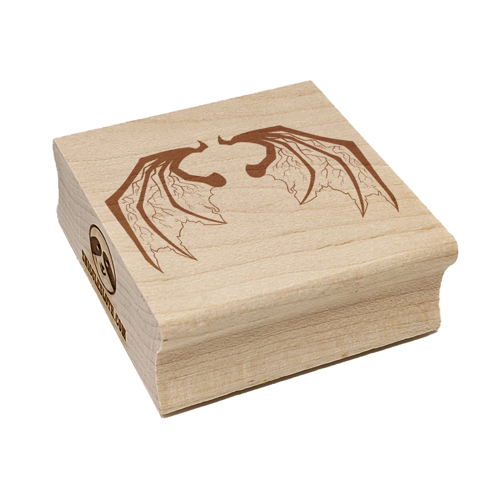 Demon Wings Square Rubber Stamp for Stamping Crafting