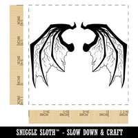 Demon Wings Square Rubber Stamp for Stamping Crafting