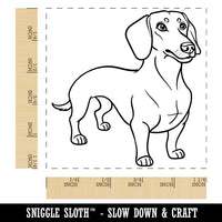 Devoted Dachshund Wiener Pet Dog Square Rubber Stamp for Stamping Crafting