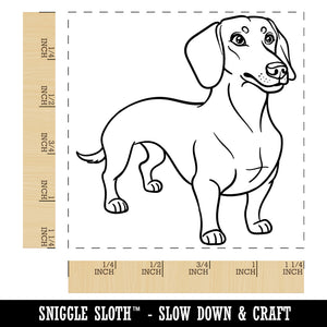 Devoted Dachshund Wiener Pet Dog Square Rubber Stamp for Stamping Crafting