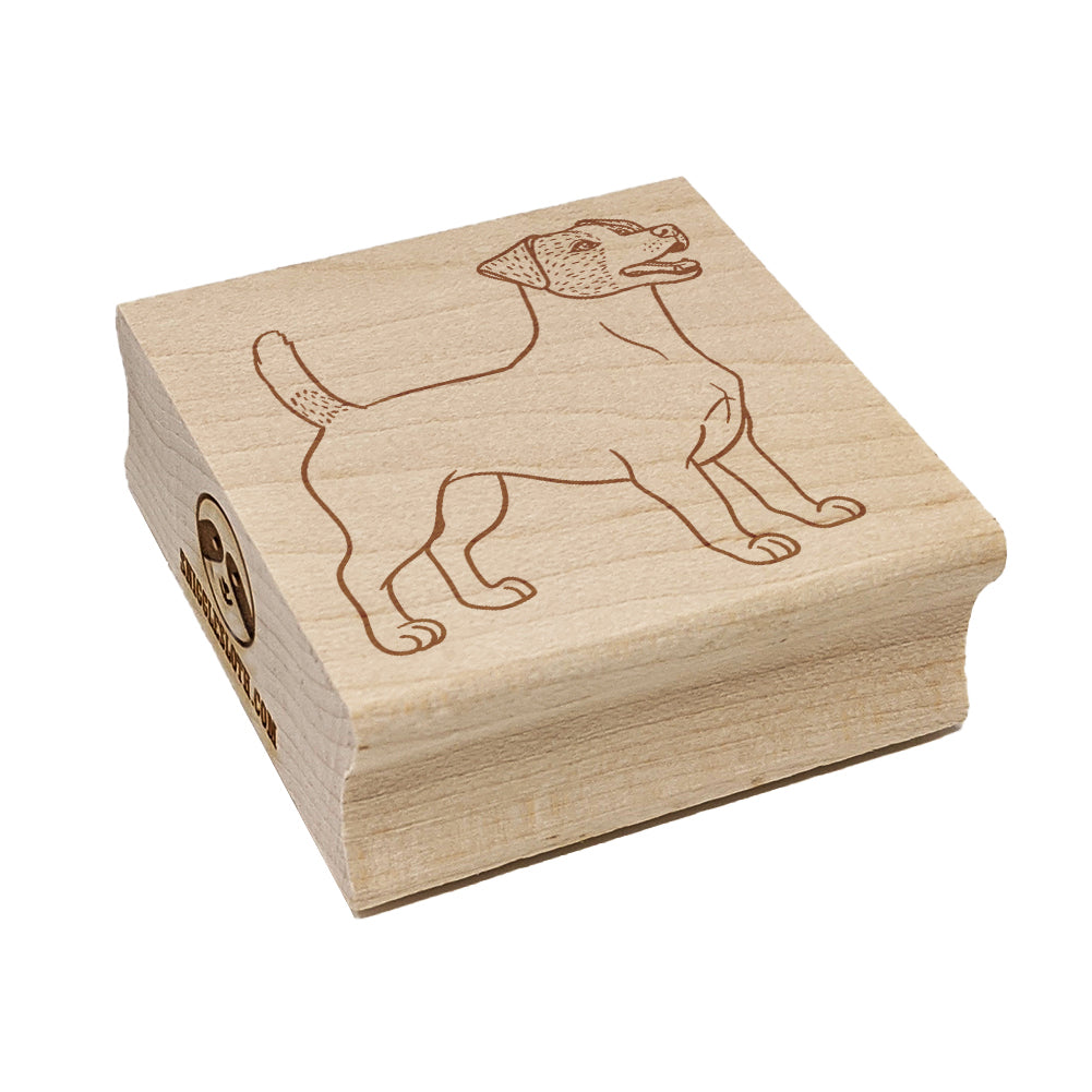 Energetic Jack Russell Terrier Pet Dog Square Rubber Stamp for Stamping Crafting