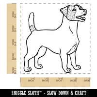 Energetic Jack Russell Terrier Pet Dog Square Rubber Stamp for Stamping Crafting