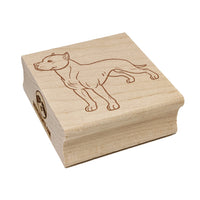 Friendly American Pit Bull Terrier Pet Dog Square Rubber Stamp for Stamping Crafting